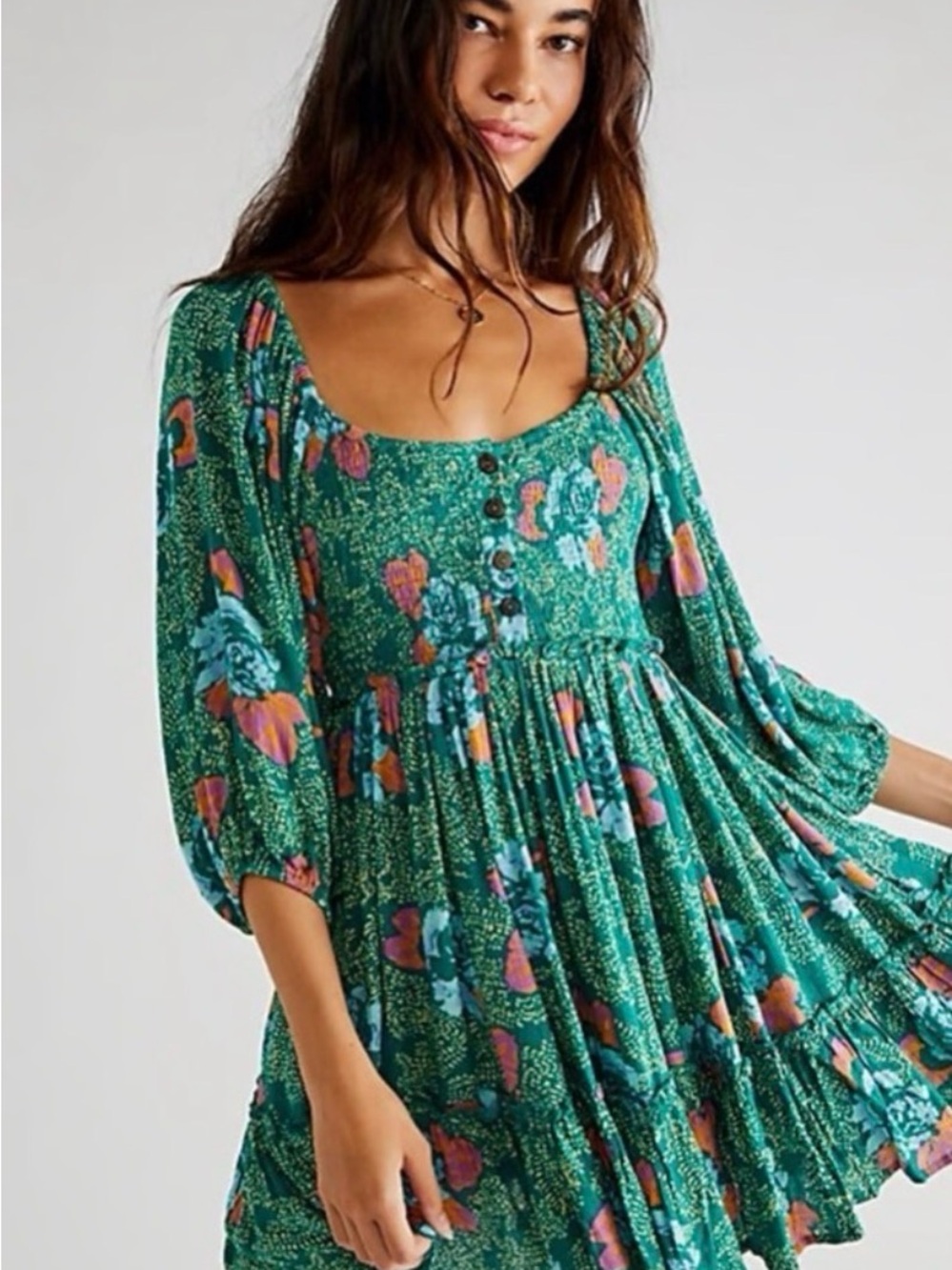 Free People Endless Summer Picnic Green Dress